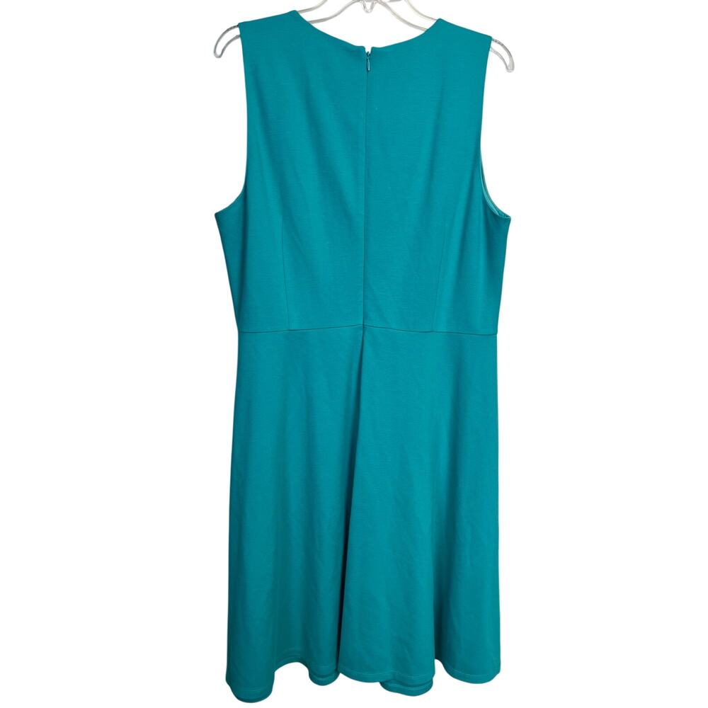 Talbots Teal Scalloped Neck Dress 16